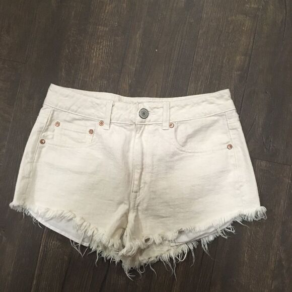 American Eagle Outfitters Pants - American Eagle Americana Hi-rise festival cutoff white denim shorts